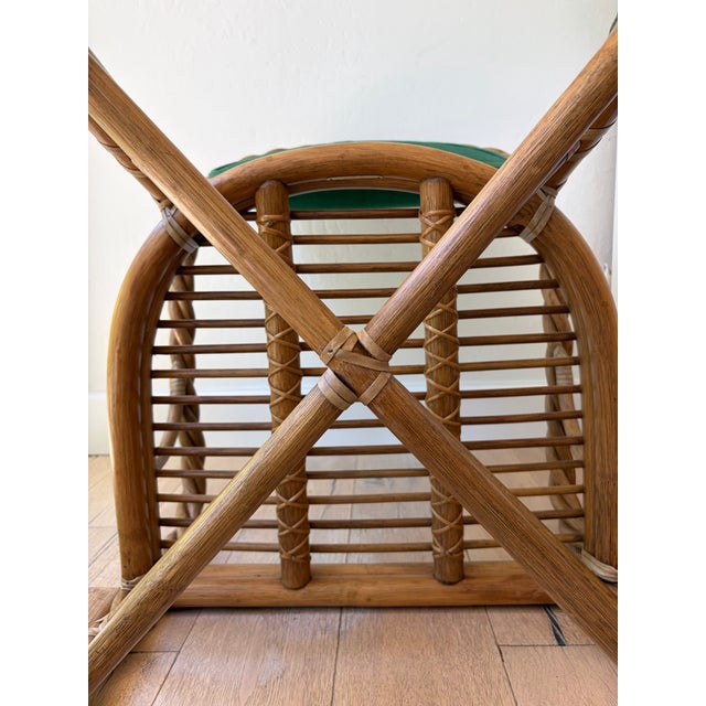 Vintage McGuire San Francisco Twisted Rattan Armchair in Emerald Green For Sale - Image 11 of 12