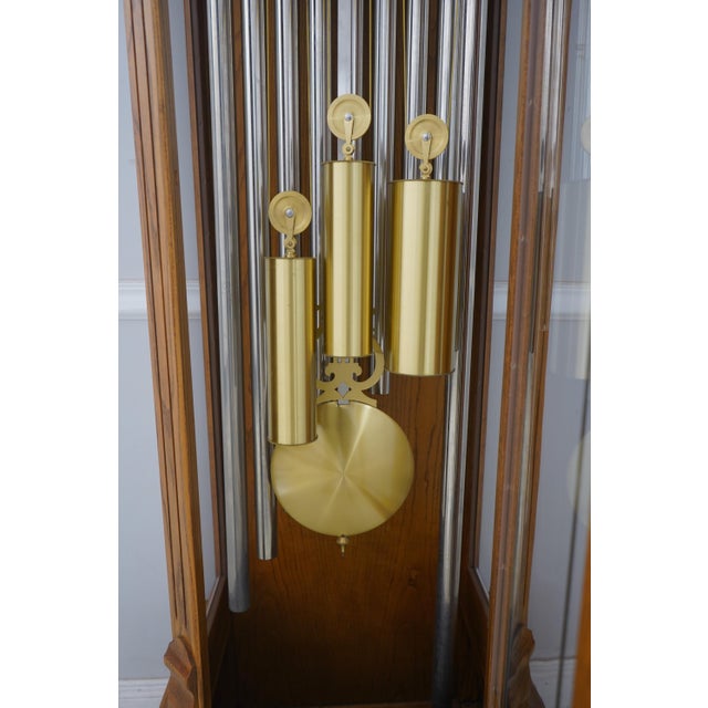 Herschede Oak Thomas Jefferson 9 Tube Grandfather Clock For Sale - Image 12 of 18