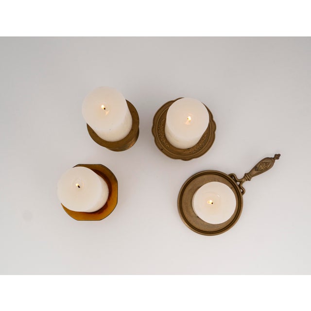 Mid-Century Historicism Brass Pan Candlestick, 1960s For Sale - Image 11 of 16