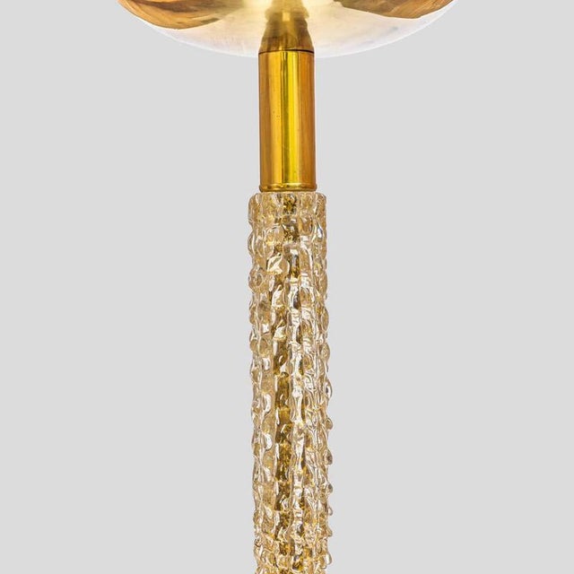 Brass and Glass Floor Lamp by Seguso Vetri Darte, 1950s For Sale - Image 4 of 7