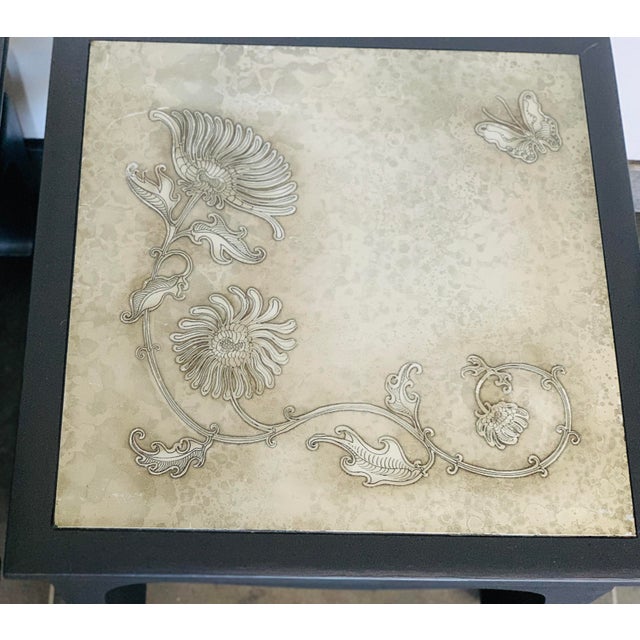 Asian Vintage Ming Side Tables Metal Inlay - A Pair For Sale - Image 3 of 9