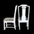 A set of six Ming-style dining chairs in crisp white lacquer with newly done upholstery, ready to seat a full table in...