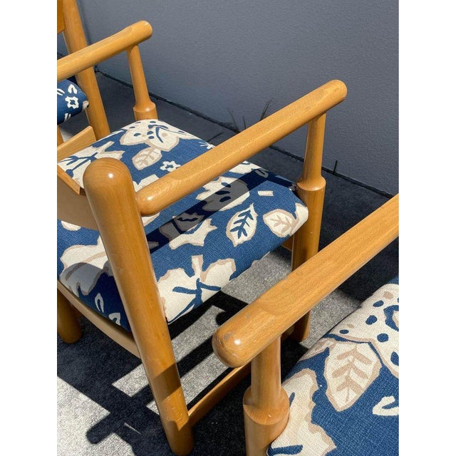 Set of 4 1970s Attributed to Hank Lowenstein Padova Upholstered Arm Chairs For Sale In Miami - Image 6 of 9