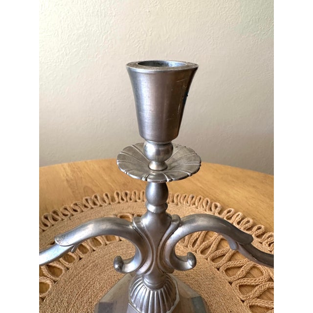 Just Andersen 1930’s Art Deco Just Andersen Pewter Candelabra For Sale - Image 4 of 12