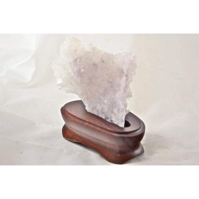 1970s Natural Amethyst Crystal W/ Stand For Sale - Image 5 of 11