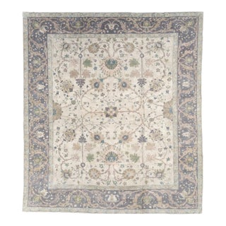 Galerie Shabab Collection Mid-20th Century Turkish Oushak Large Square Carpet For Sale