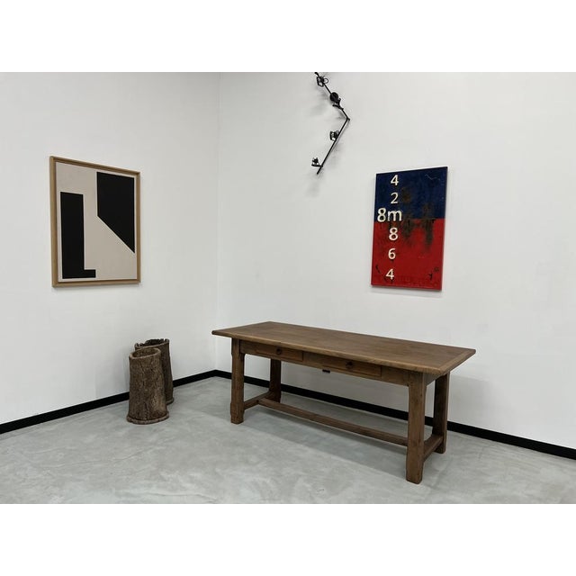 French Farm Table in Oak and Walnut, 1950s For Sale - Image 6 of 18