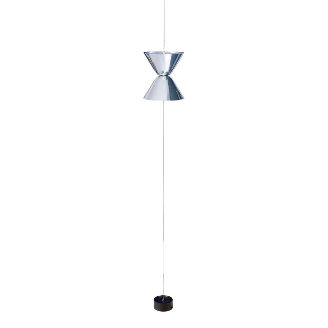 Daniel Becker Aureole Suspended Floor Lamp in Polished Aluminum for Moss Objects For Sale