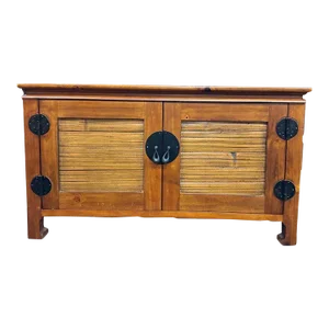 Oriental James Mont Style Koa & Stick Rattan Tv Console