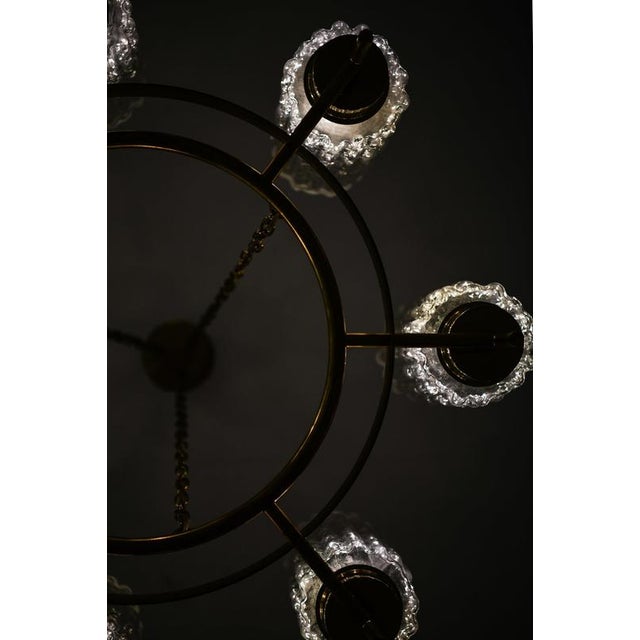 Chandelier in Brass and Glass by Carl Fagerlund, 1950s For Sale - Image 10 of 12