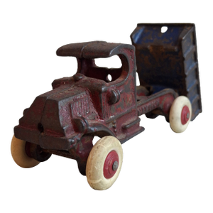 Rare 1920s Champion Cast Iron Mack C-Cab Dump Truck Original Paint & White Tires