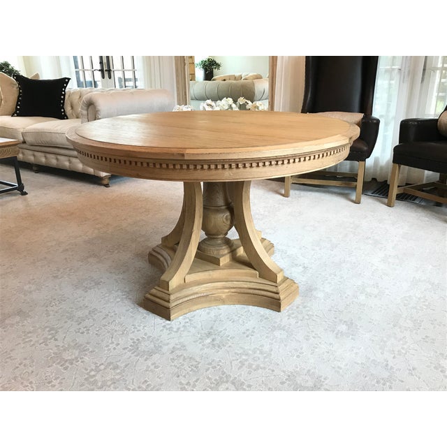 Transitional Restoration Hardware St. James Round Table Chairish