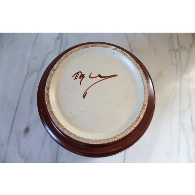 Vintage Italian Brown & White Pottery Planter For Sale In Milwaukee - Image 6 of 8