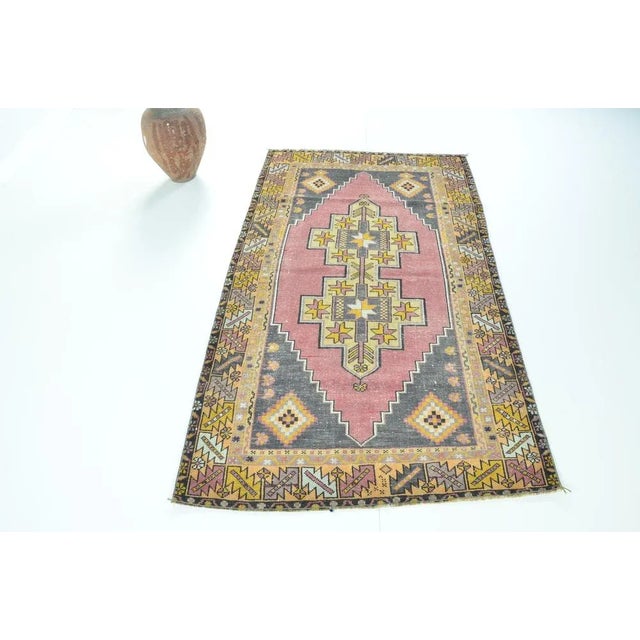 Textile Vintage Oushak Nomadic Rug For Sale - Image 7 of 7