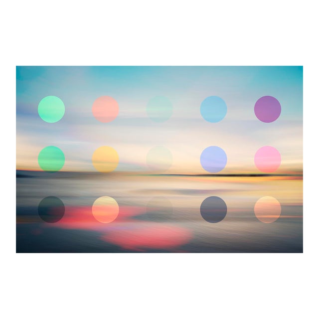 Photography Art Print Seascape With Contemporary Colourful Dots by Angela Cameron For Sale