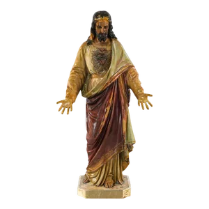 Late 19th to Early 20th Century Ecclesiastical Religious Art Sacred Heart of Jesus Plaster Statue Sculpture