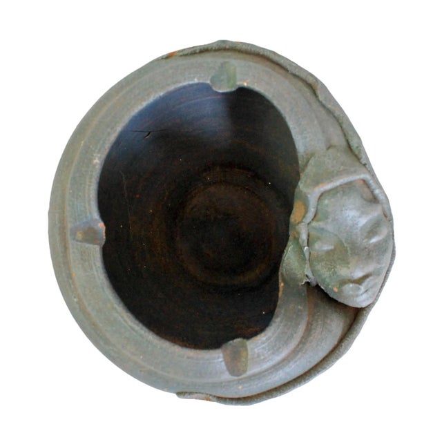 Ceramic Studio Art Pottery African Woman Face Ashtray or Catchall by Artist P. Mykoo For Sale - Image 7 of 7