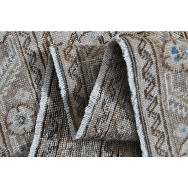 1960s Vintage Persian Handmade Wool Cotton Brown Area Rug For Sale - Image 10 of 11
