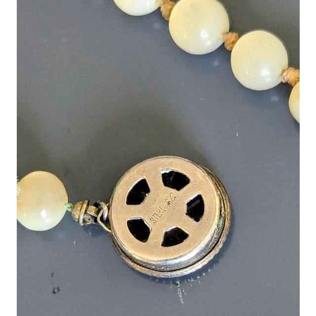 Art Deco Antique 60" Necklace Shell Beads With Worthy Clasp For Sale - Image 3 of 5