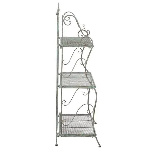Metal Outdoor Torus 3 Tier Shelf - Antique Green For Sale - Image 7 of 11