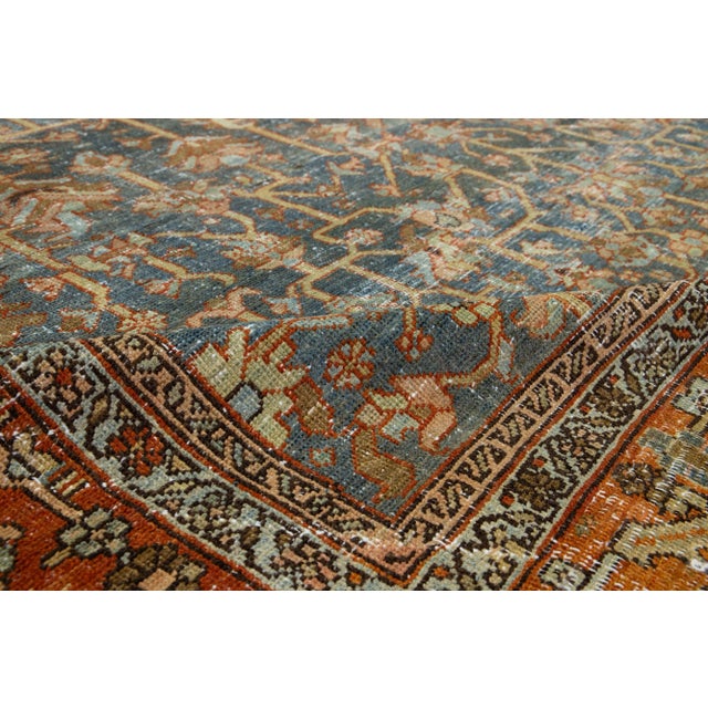 Textile 1910s Allover Antique Persian Heriz Wool Rug For Sale - Image 7 of 9