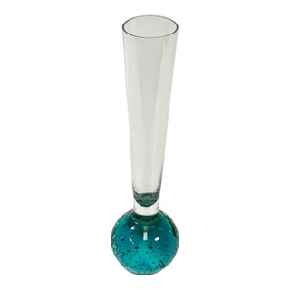 1980s Vintage Italian Boho Chic Hollywood Regency Bubble Bud Vase. For Sale