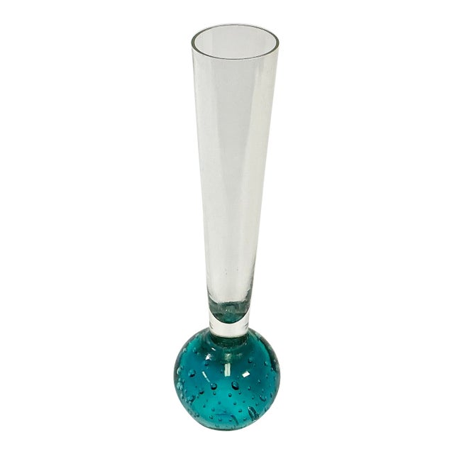 1980s Vintage Italian Boho Chic Hollywood Regency Bubble Bud Vase. For Sale