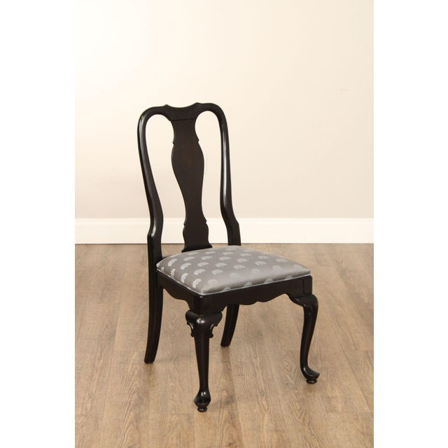Century Furniture Ebonized Set of Six Queen Anne Style Dining Chairs For Sale - Image 12 of 18