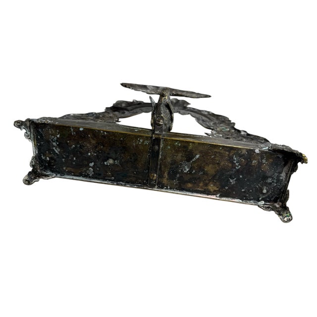 Antique Menorah Hanukkiah With Peackock & Rampart Lions For Sale - Image 10 of 12