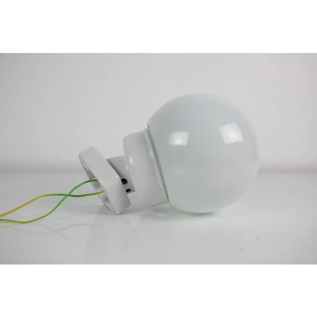 Porcelain and Glass Wall Lamp, Czechoslovakia, 1960s For Sale - Image 6 of 12