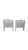 The headboards are upholstered in a richly textured woven jacquard featuring an intricate tonal pattern in muted blue-...