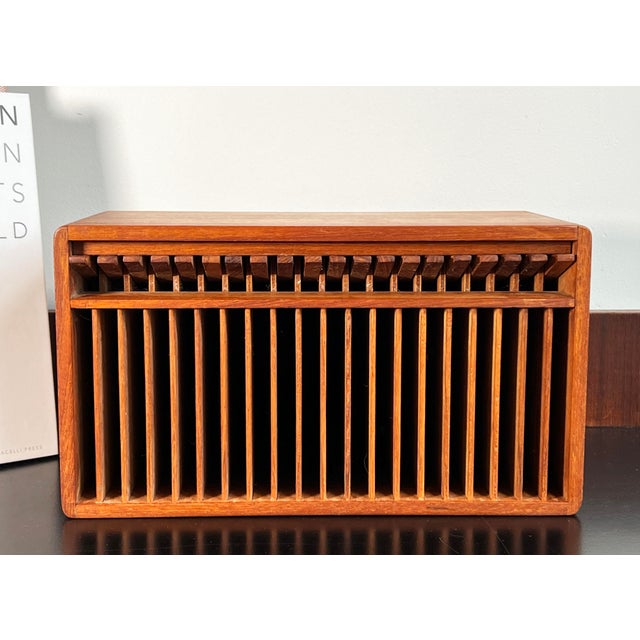 Mid-Century Modern Vintage Danish Modern Teak Wall Mounted CD Disc Holder by Kalmar For Sale - Image 3 of 8