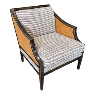 Dessin Fournir Chinoiserie Decorated Double Cane Directoire Club Chair For Sale