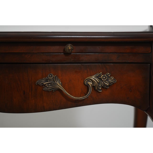 Maitland Smith French Country Mahogany Leather Top Writing Desk For Sale - Image 9 of 18