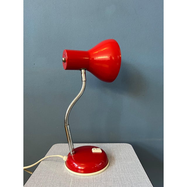 Vintage Spage Age Red Flexible Table Lamp For Sale - Image 6 of 11