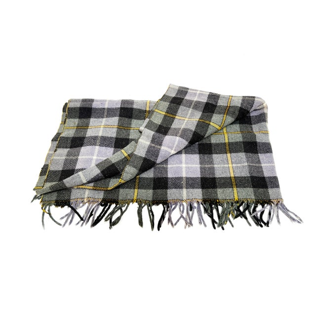 Mid-Century Modern French Wool Plaid Blanket For Sale - Image 4 of 4