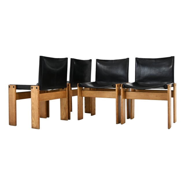 Monk Dining Chairs by Afra & Tobia Scarpa for Molteni, 1970s, Set of 4 For Sale