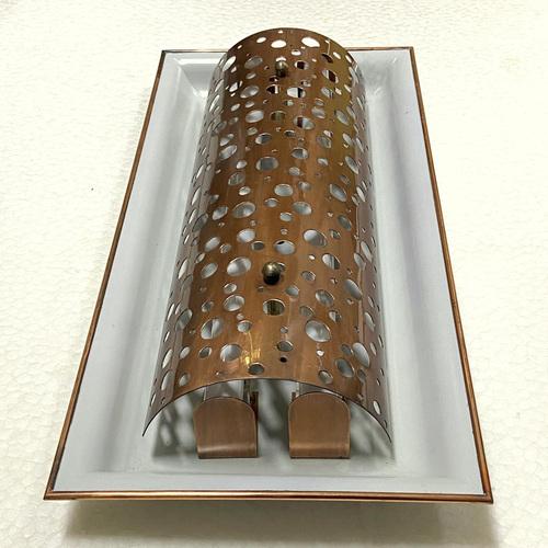 Large Copper and Grey Metal Wall Lights, 1950s, Set of 2 For Sale - Image 11 of 16