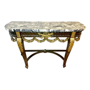 1850-1899 French Antique Marble Top Console Table Stand