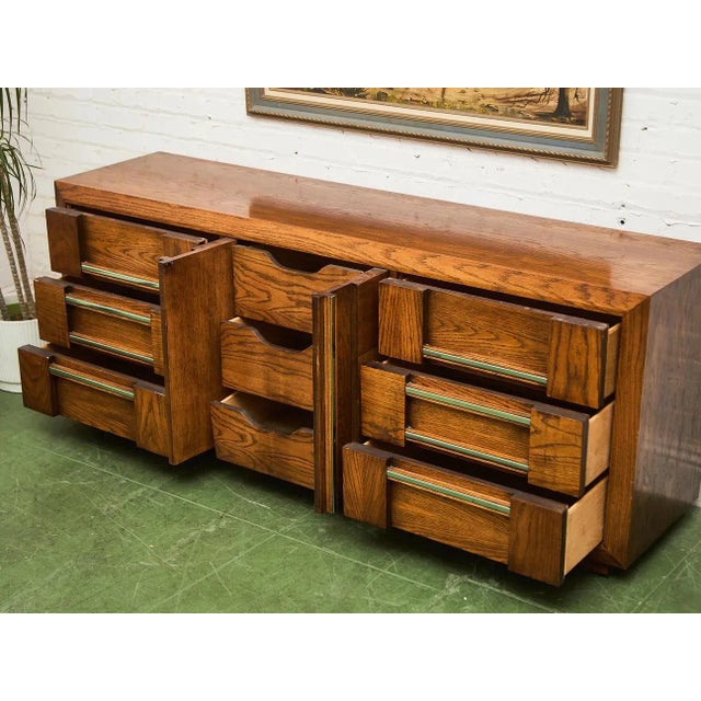 Lane Brutalist 9 Drawer Dresser For Sale - Image 9 of 12