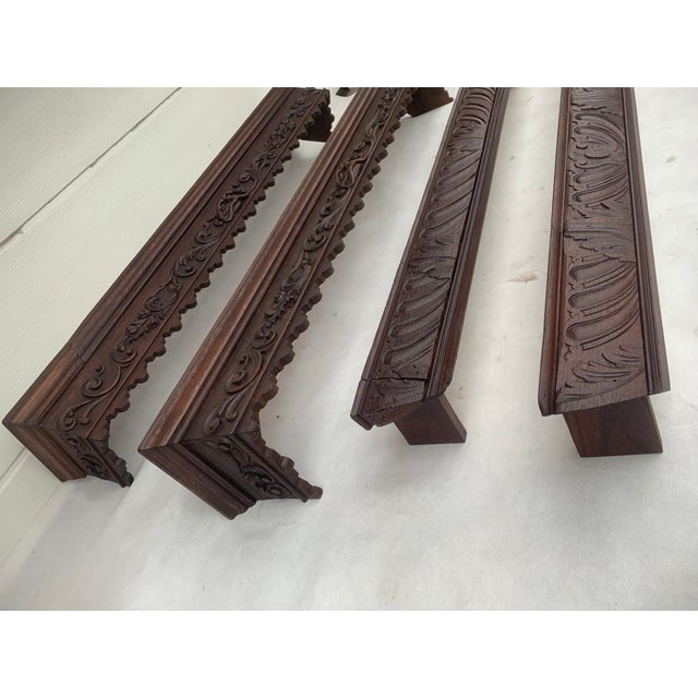 Antique Neo-Renaissance Wooden Curtain Rod Covers, 1890s, Set of 4 For Sale - Image 10 of 18