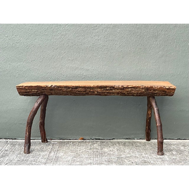 Vintage Split Log Bench For Sale - Image 12 of 12