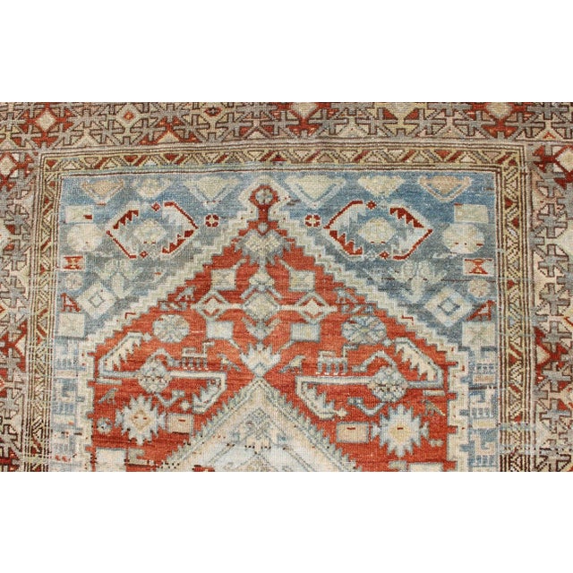 Red Antique Persian Malayer Rug With Geometric Medallion Design For Sale - Image 8 of 13