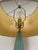 Turquoise Beautiful Vintage Turquoise Murano Opaline Glass Lamp With Ribbed and Flared Shape For Sale - Image 8 of 9