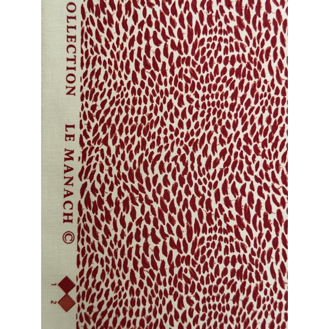 Le Manach / Pierre Frey Plumettes Rouge De Chine Cotton Fabric L4172011 Imprimes Le Manach Collection 5 Yards For Sale - Image 4 of 6