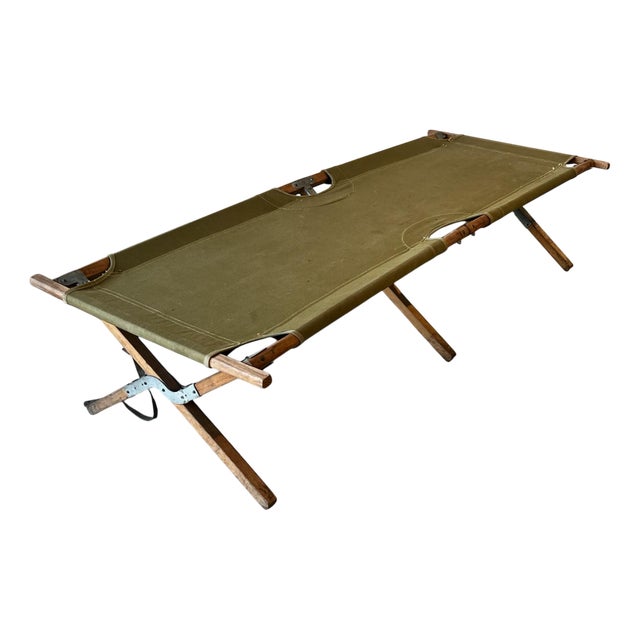 Green Military Folding Bed, 1945 For Sale