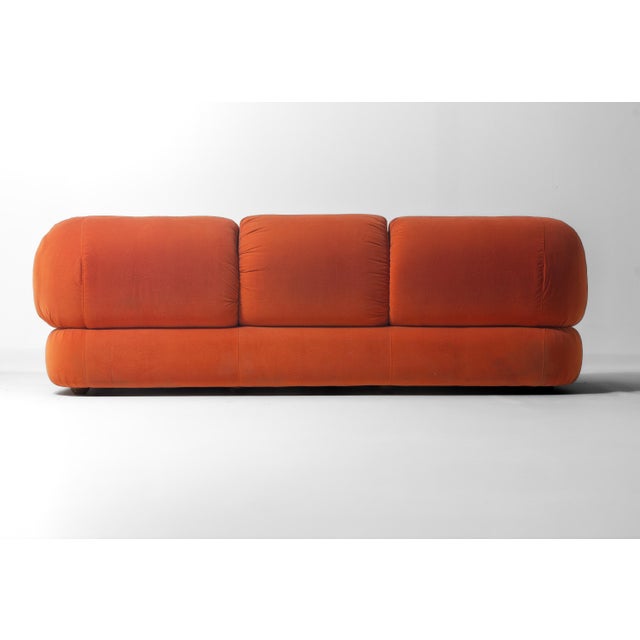 Vintage Sapporo Three-Seater Sofa in Suede by Mobil Girgi, 1970s For Sale - Image 13 of 18