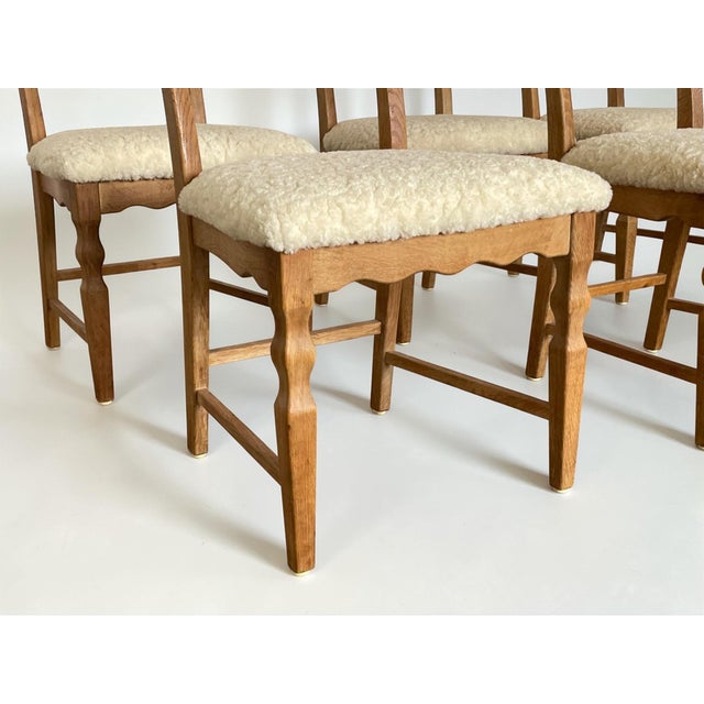 Wood Mid-Century Danish Razorblade Dining Chairs in Oak by Henning Kjærnulf for E.G. Møbler, 1960s, Set of 6 For Sale - Image 7 of 15