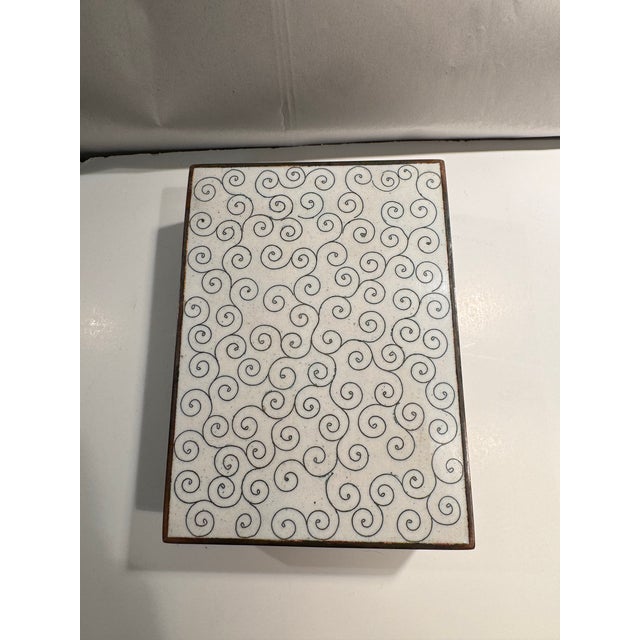 Metal Antique Japanese Cloisonné Vanity or Jewelry Box For Sale - Image 7 of 7