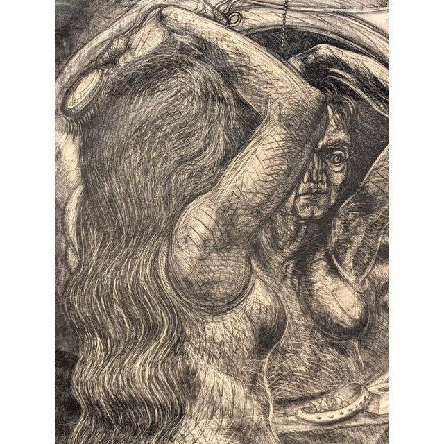 Luis Jiménez "Abuela" Modern Black and White Figurative Nude Lithograph Ed 5/100, 1997 For Sale - Image 9 of 11